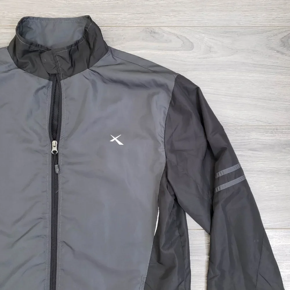 Maxed Men's Lightweight Windbreaker Jacket Grey/Black Size Medium - Picture 2 of 8